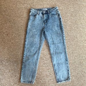 Acid wash straight leg jeans